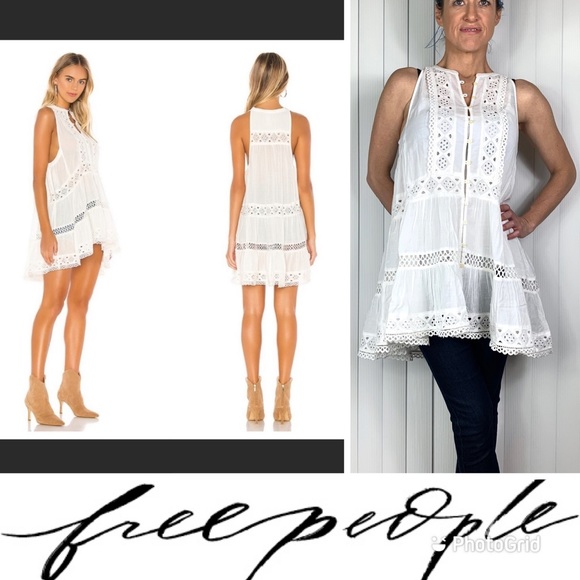 🌸NWT🤩|•FREE PEOPLE•| White Eyelet Tunic🌸 - Picture 2 of 5